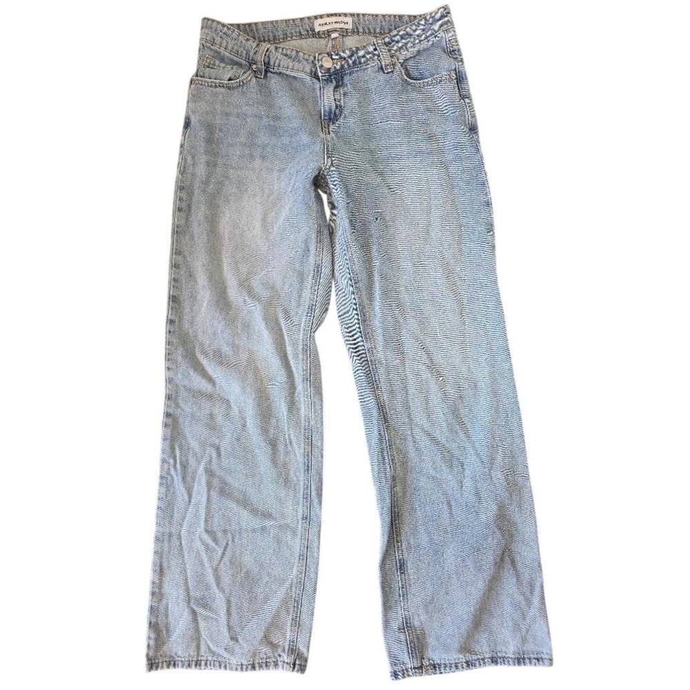 Ashley Mason Jeans Womens 5/27 Light Wash Pink Bow Pockets
